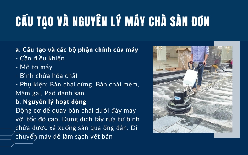 Cấu tạo và nguyên lý máy chà sàn đơn