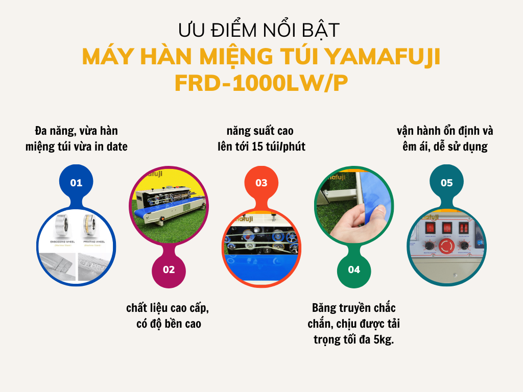 Ưu điểm nổi bật của máy hàn miệng túi Yamafuji FRD-1000LWP