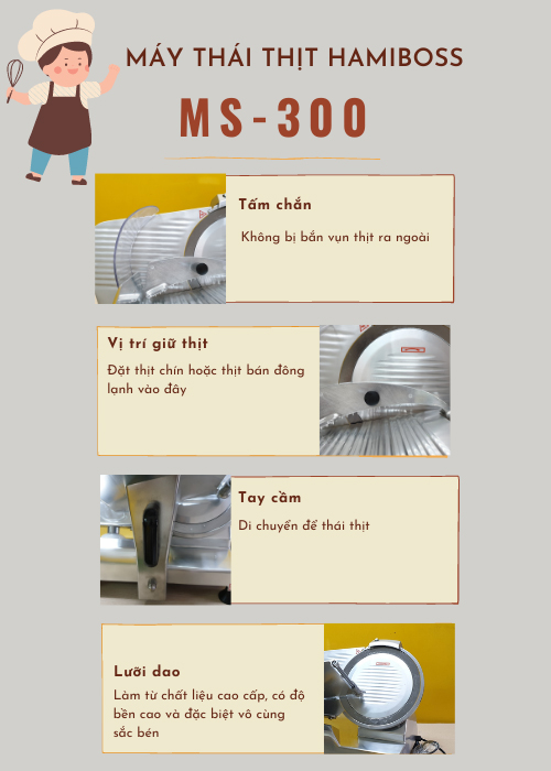 máy thái thịt hamiboss-MS300 chất lượng 