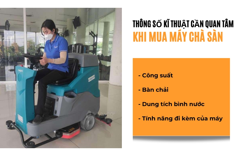 Thông số kĩ thuật cần quan tâm khi mua máy chà sàn