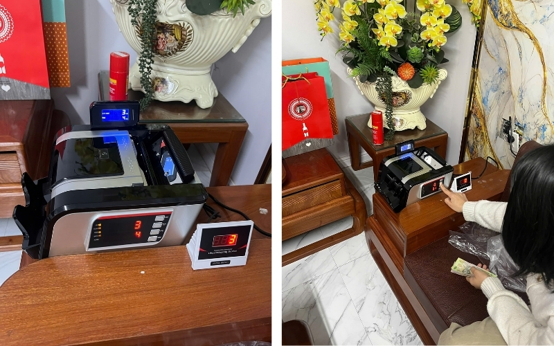 Kiểm tra thương hiệu và model máy đếm tiền