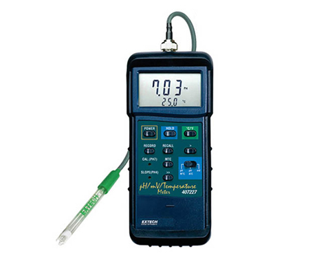 máy đo pH - mV - nhiệt độ EXTECH 407228 cùng với điện cực