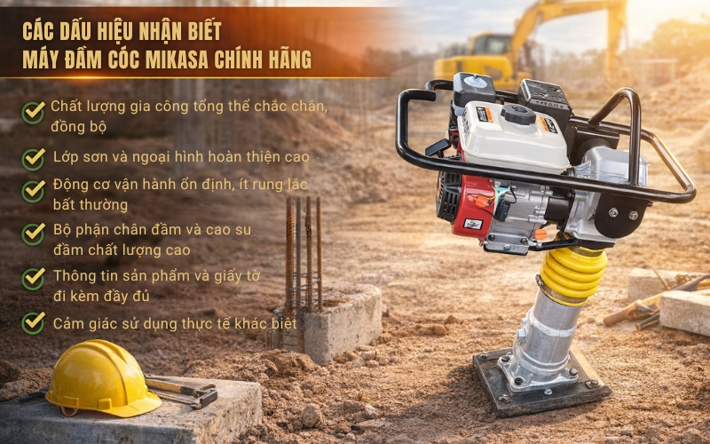 Các dấu hiệu nhận biết máy đầm cóc Mikasa chính hãng