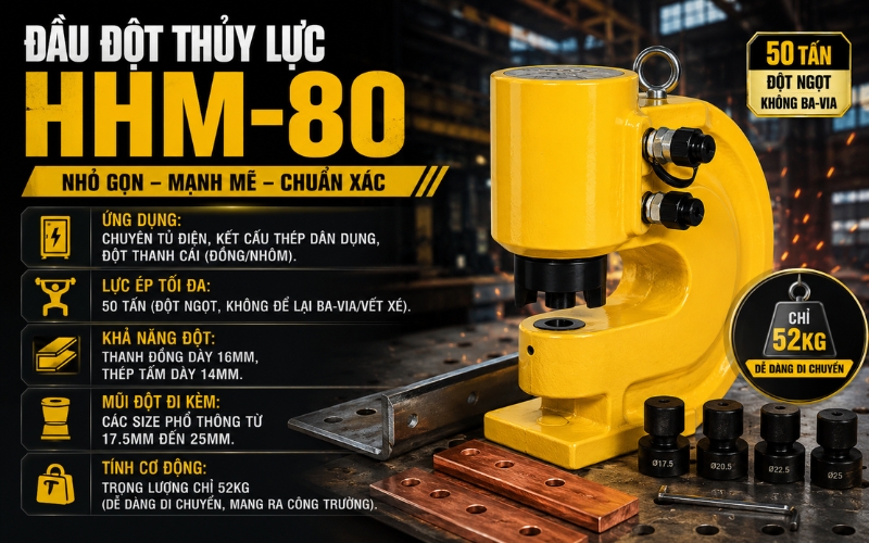 Đầu đột thủy lực HHM-80