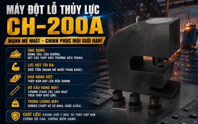 Máy đột lỗ thủy lực CH200A