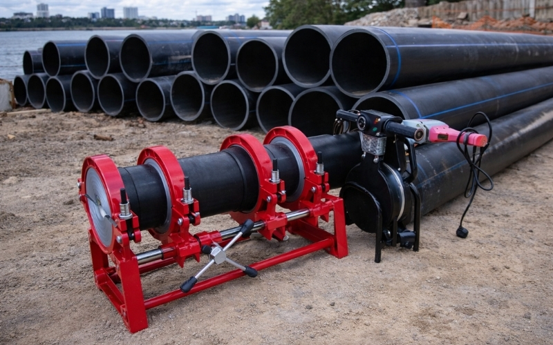 Thiết bị hàn ống HDPE chịu nhiệt 4 kìm 90-250