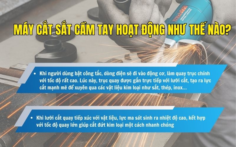 Máy cắt sắt cầm tay hoạt động như thế nào