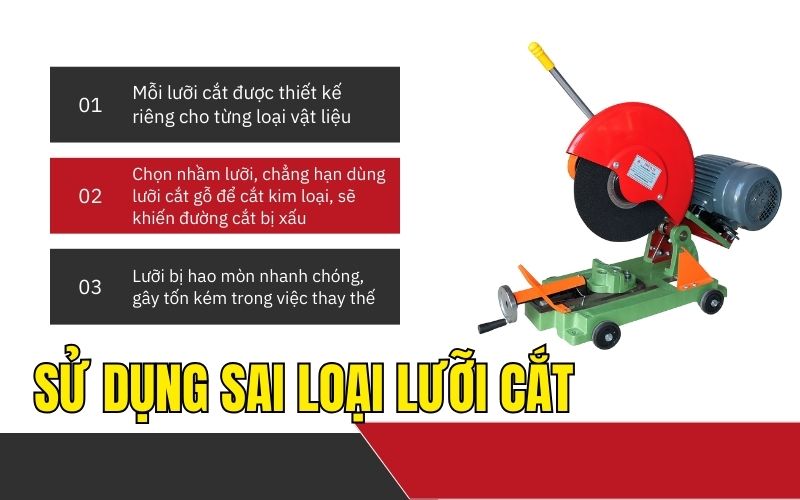 Sử dụng sai loại lưỡi cắt