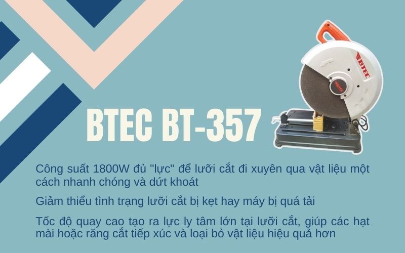 Ưu điểm vượt trội của máy cắt sắt BTEC BT-357
