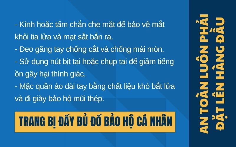 Trang bị đầy đủ đồ bảo hộ cá nhân