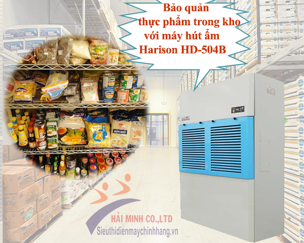Bảo quản thực phẩm trong kho với máy hút ẩm Harison HD-504B