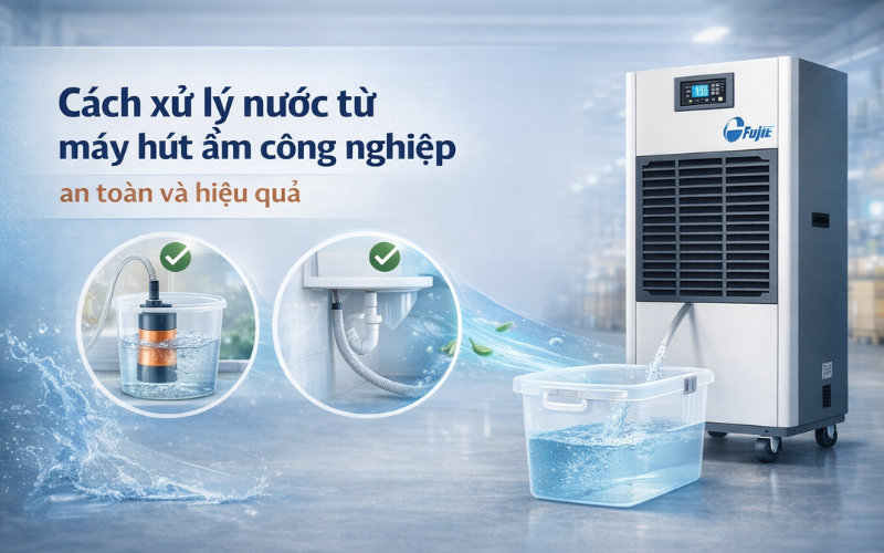 Cách xử lý nước từ máy hút ẩm công nghiệp an toàn và hiệu quả