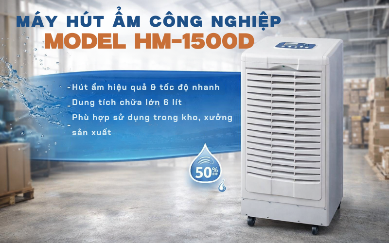 Máy hút ẩm công nghiệp model HM-1500D