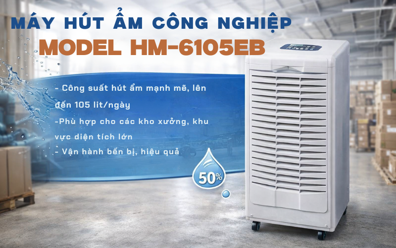Máy hút ẩm công nghiệp model HM-6105EB