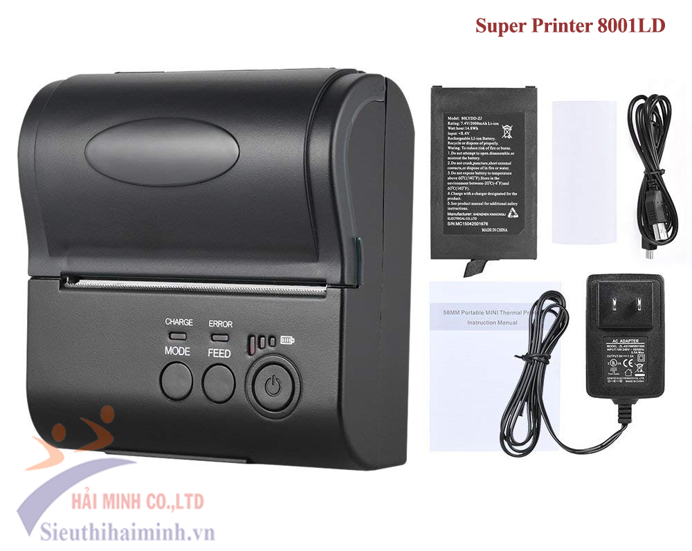 Máy in hóa đơn không dây Super Printer 8001LD