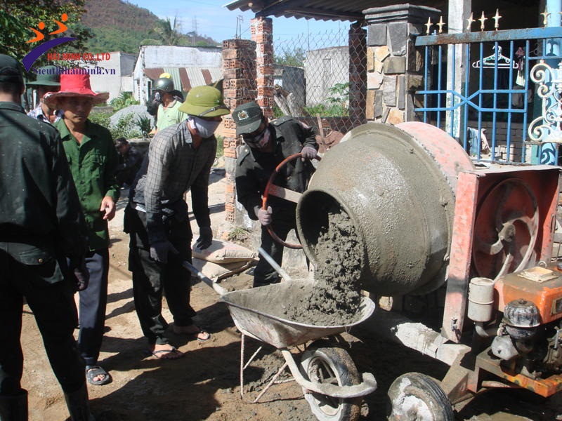 Máy trộn bê tông làm việc với năng suất cao, tiết kiệm thời gian